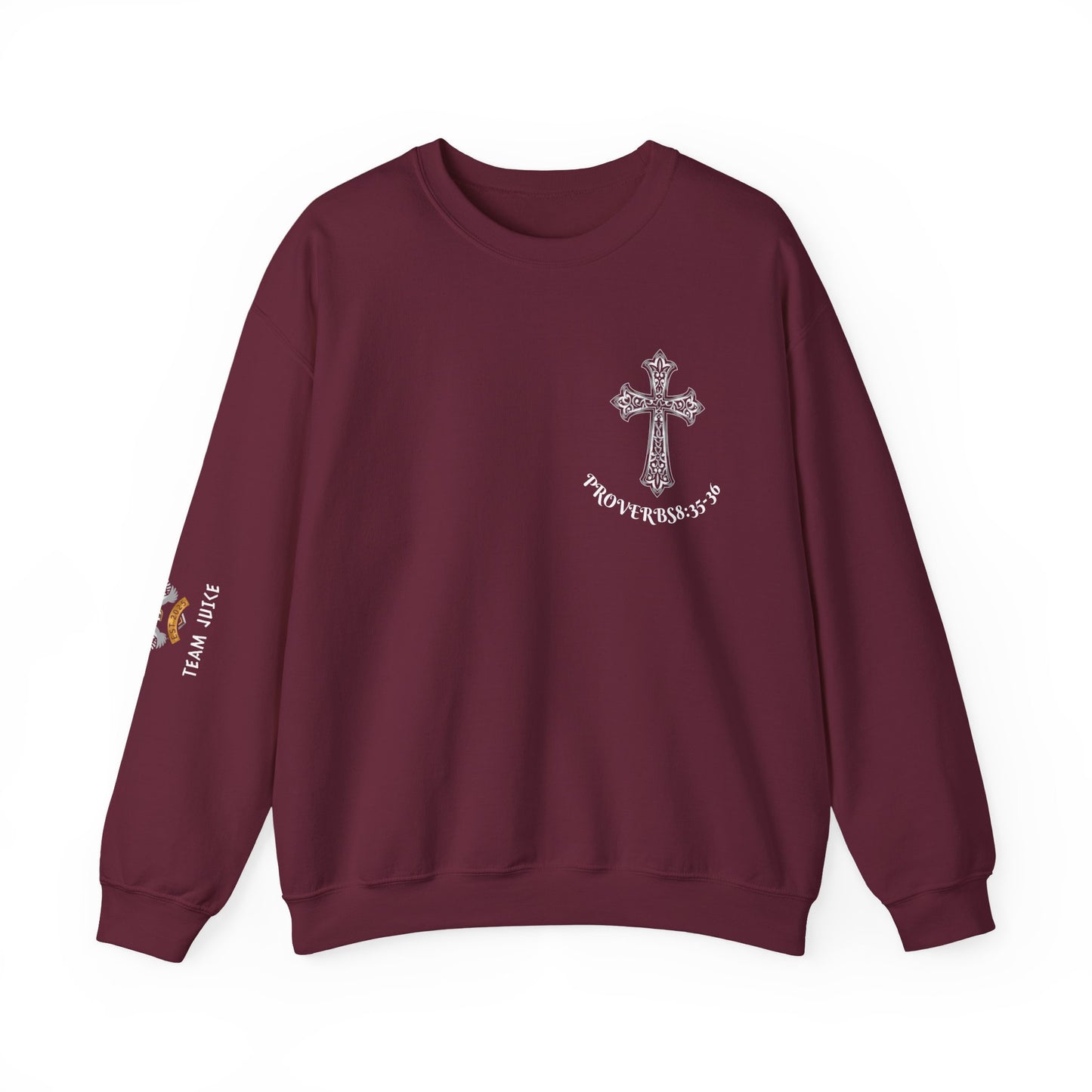 Proverbs 3:5-6 X Team Juice Crewneck